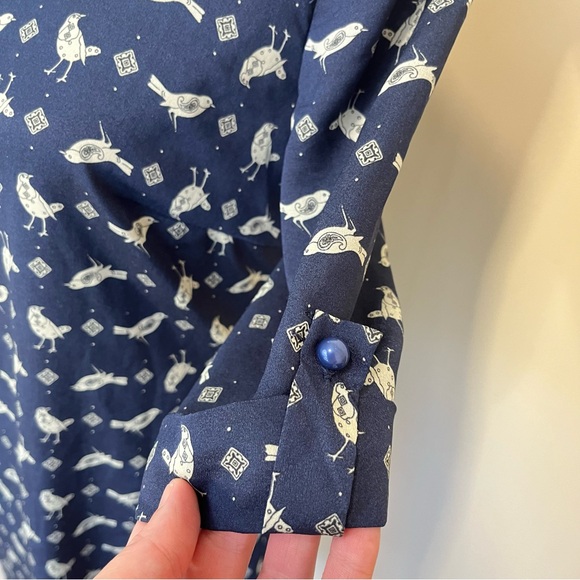 Lily Rose Bird Print 3/4 Sleeve Mini Dress - Picture 5 of 15